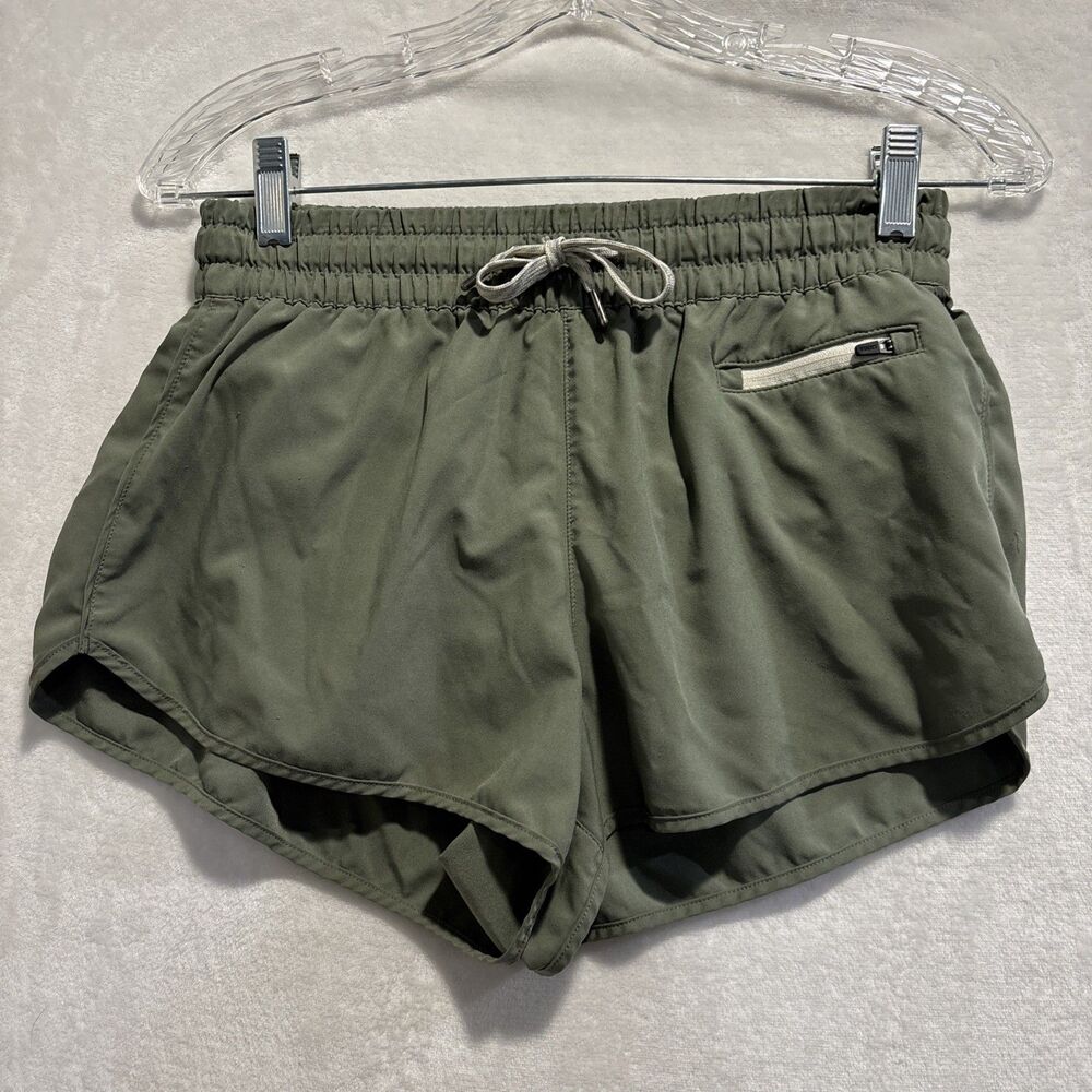 Vuori Shorts Women's Small Green Clementine 2.0 Lined Running Zip Pocket Gym